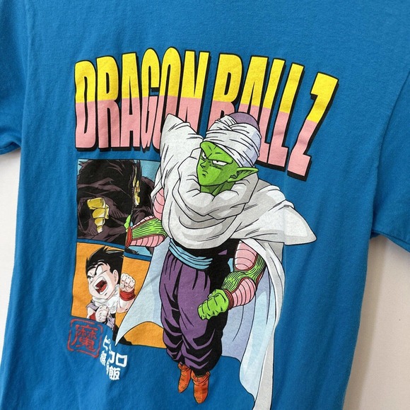 Dragon Ball Z Piccolo Gohan Mens T-Shirt Top Bright Blue Size Small Short Sleeve - Picture 2 of 9